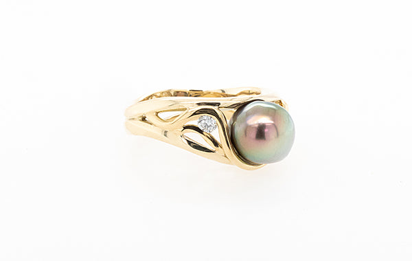 Pearl & Diamond Ring 9Y