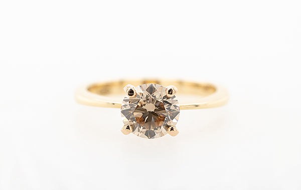 1.22ct Solitaire C2 VS2 Argyle Champagne Ring