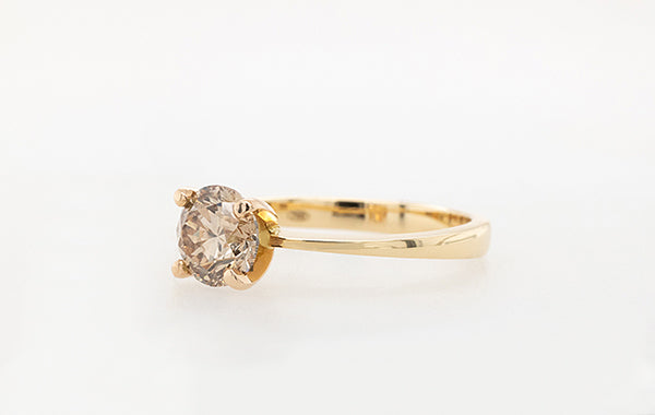 1.22ct Solitaire C2 VS2 Argyle Champagne Ring