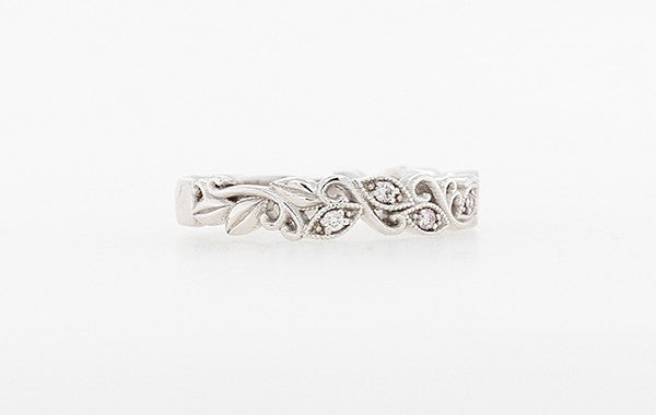 Filigree Pink Diamond Wedding Ring 18W
