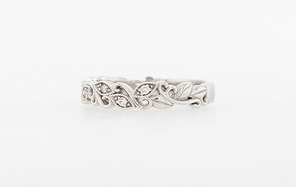 Filigree Pink Diamond Wedding Ring 18W