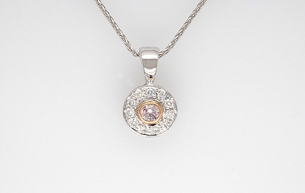 Pink Diamond Pendant 0.10ct 7PR 18WR