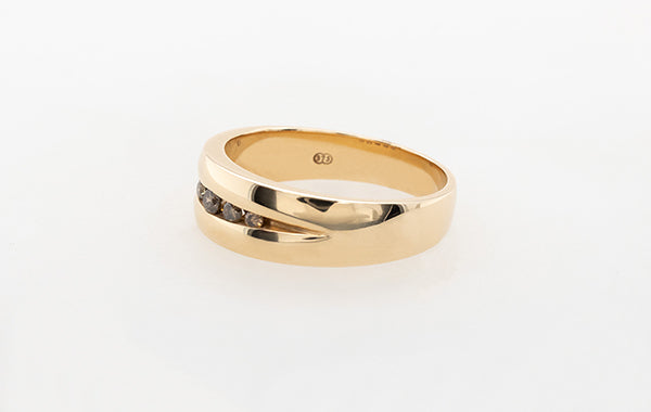 Wedding Ring 9Y Champagne Diamonds
