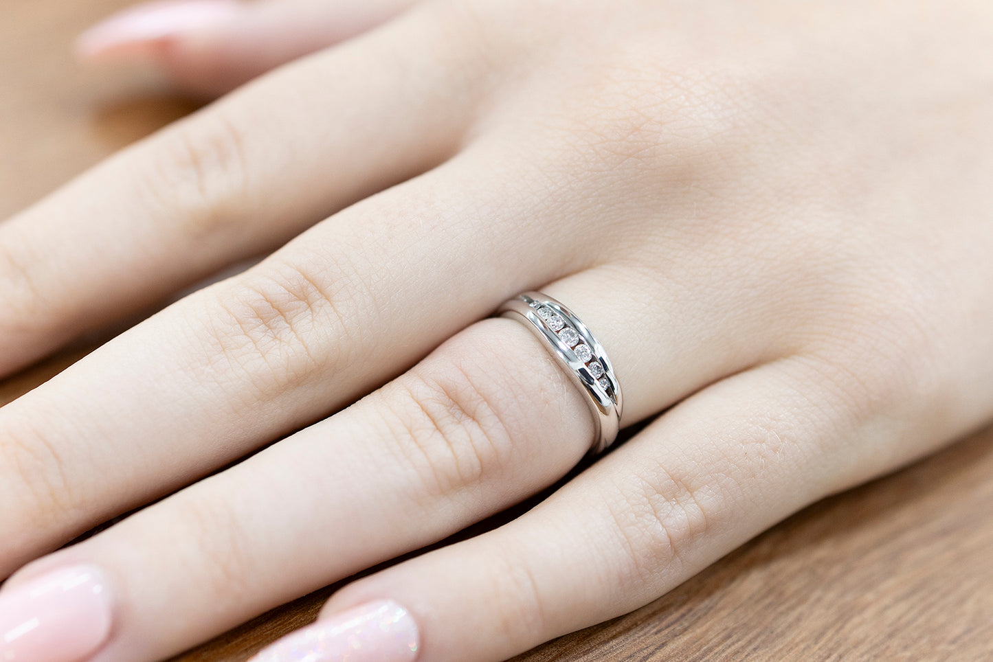 Wedding Ring Channel Set Diamonds
