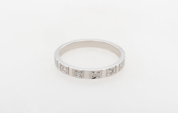 Wedding Ring Art Deco Diamond 18W