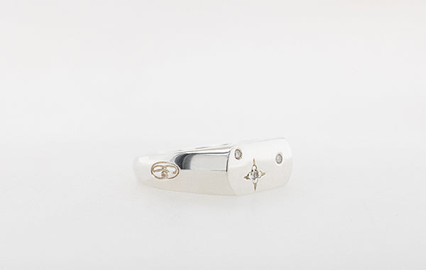 Diamond Star set Signet ring