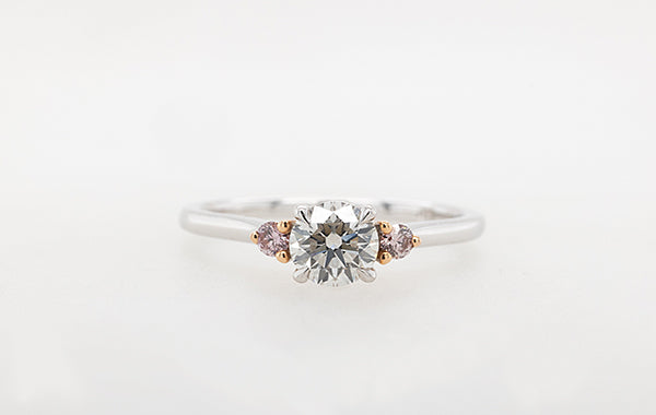 Engagement Ring 0.50ct Trilogy with Pink Diamonds