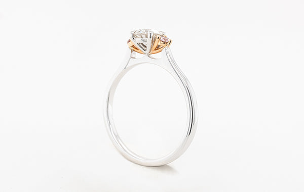 Engagement Ring 0.50ct Trilogy with Pink Diamonds