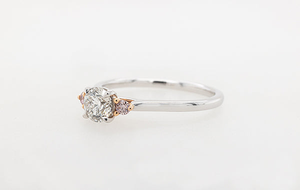 Engagement Ring 0.50ct Trilogy with Pink Diamonds