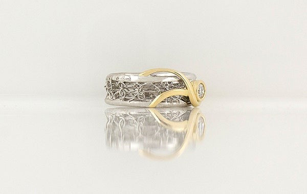French Knitted Argyle Diamond Ring