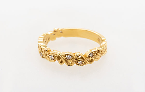 Wedding Ring Filigree with Diamonds