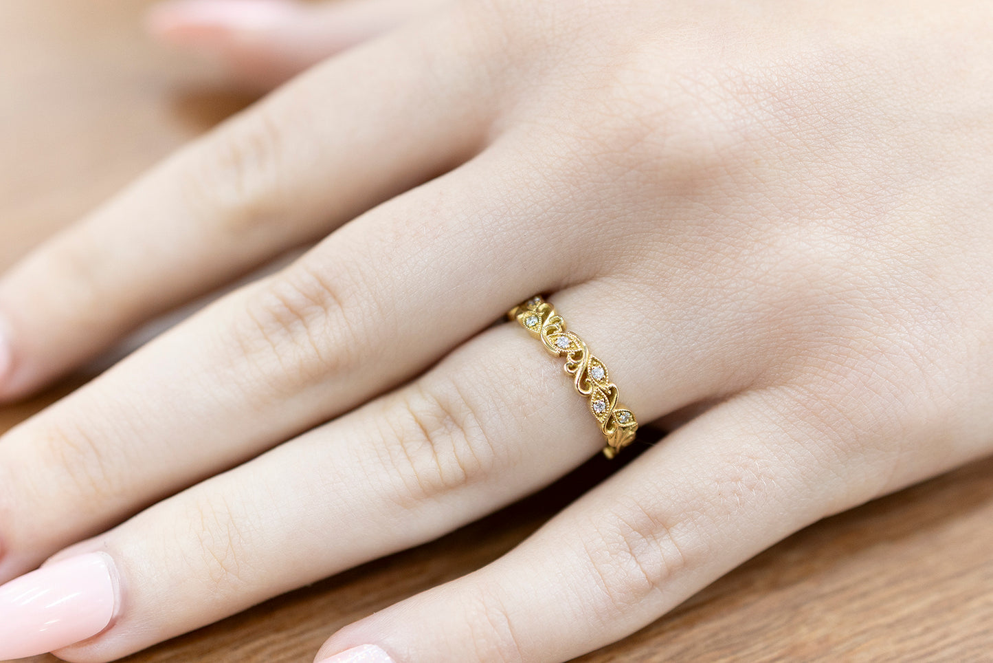 Wedding Ring Filigree with Diamonds