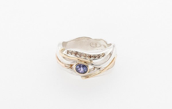Tanzanite & Champagne Diamonds Ring