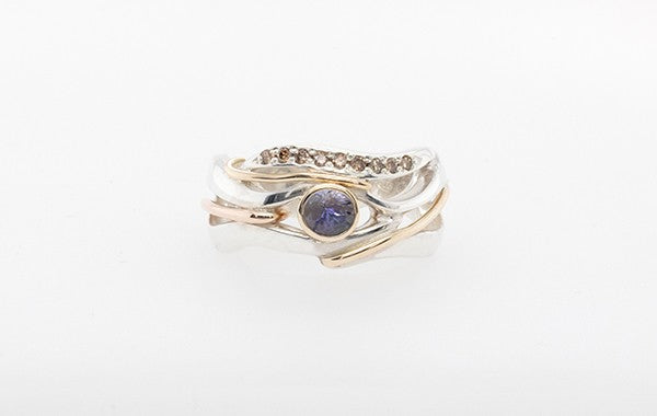 Tanzanite & Champagne Diamonds Ring