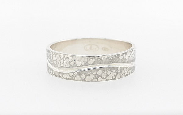 Wedding Ring SS Wave 7.5mm wide 1mm wall