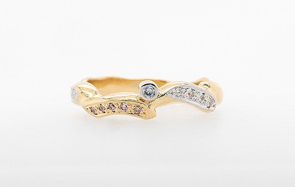 Wedding Ring Pink & Blue Argyle Diamonds