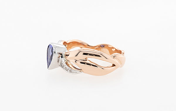 Tanzanite & Diamond Ring Pear Cut Ring