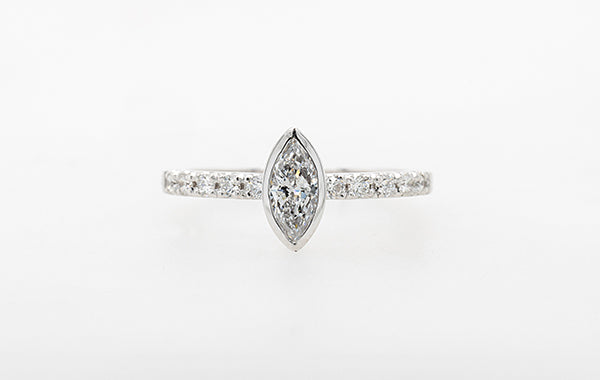 Engagement Ring 0.41ct Marquise Diamond GIA