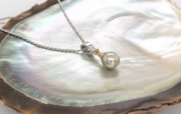 Pearl Diamond Drop Pendant