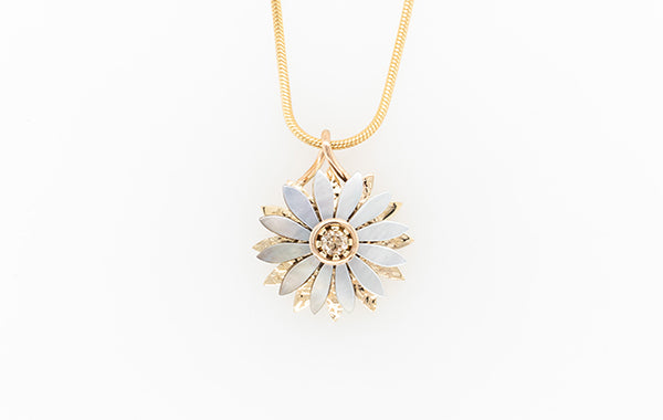 Everlasting Embossed Mother of Pearl Diamond Pendant