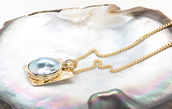 Mabe Embossed Layered Gold Pendant