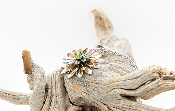Everlasting Flower Green Tourmaline Pendant