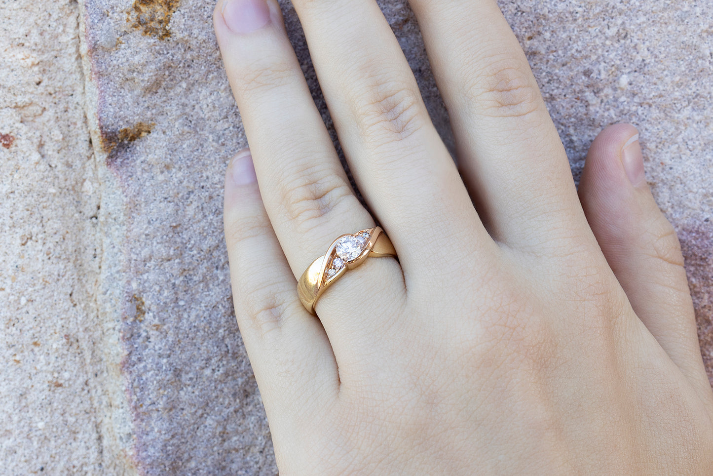 Pink Diamond Swirl Ring