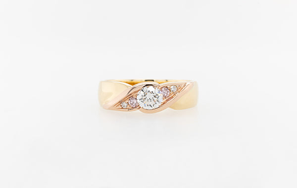 Pink Diamond Swirl Ring