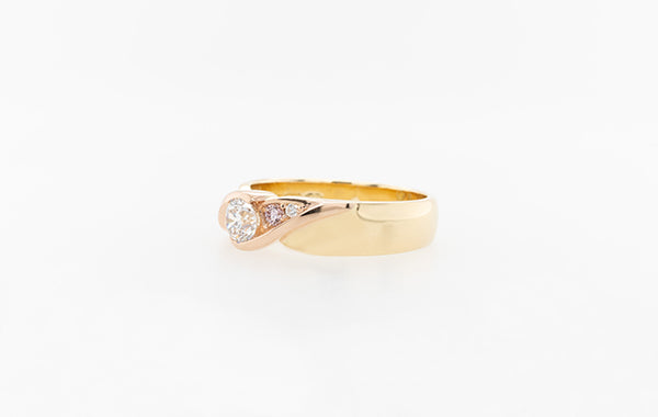 Pink Diamond Swirl Ring