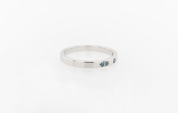 Wedding Ring with Treated Blue Diamonds