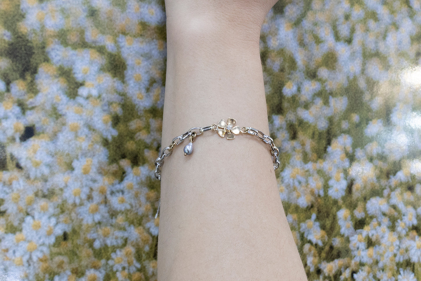 Geraldton Wax Diamond Keshi Belcher Bracelet