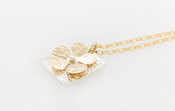 Geraldton Wax Embossed Layered Pendant