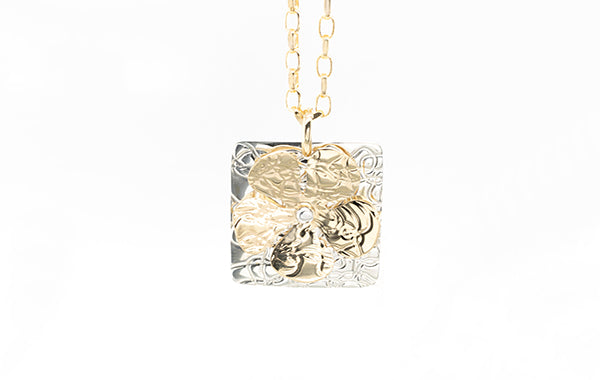 Geraldton Wax Embossed Layered Pendant