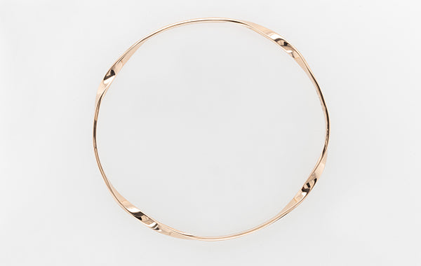 Gold Bangle Rose Solid Round 2.5mm