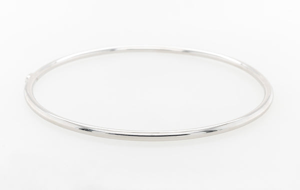 Gold Bangle White Solid Round 2.5mm