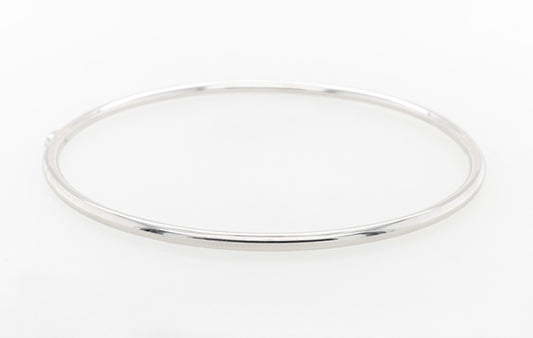 Gold Bangle White Solid Round 2.5mm