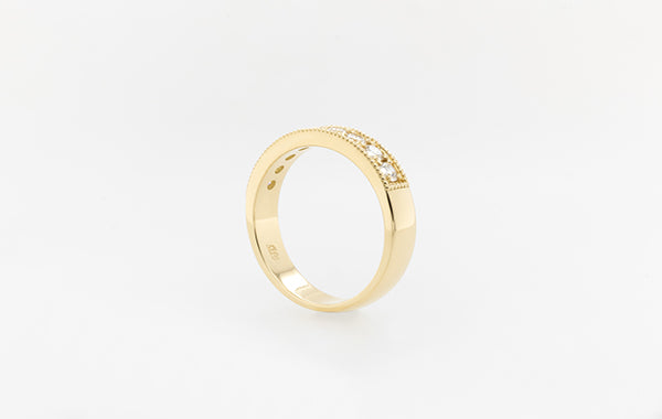 Wedding Ring Diamond Millgrain 2