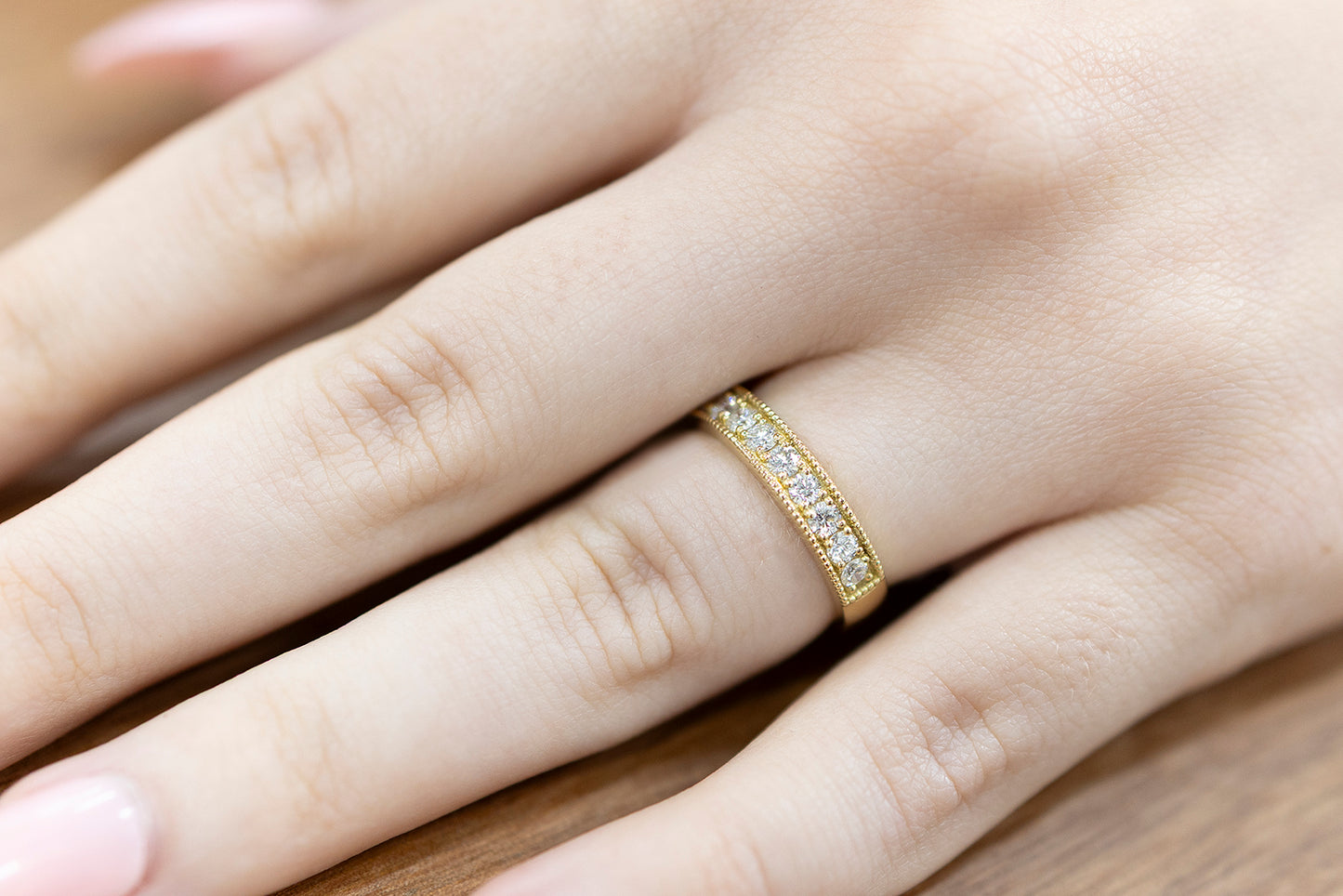 Wedding Ring Diamond Millgrain 2