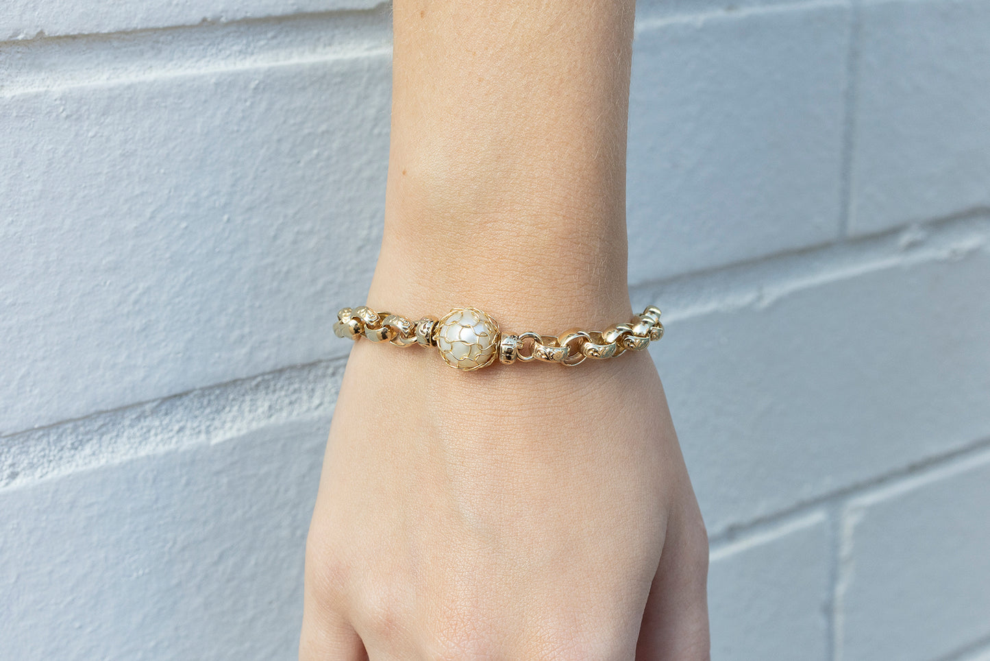 French Knitted Pearl Belcher Bracelet 2