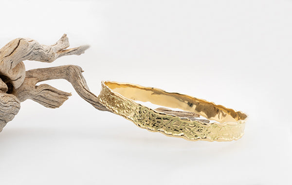 Molten Gold Embossed Bangle