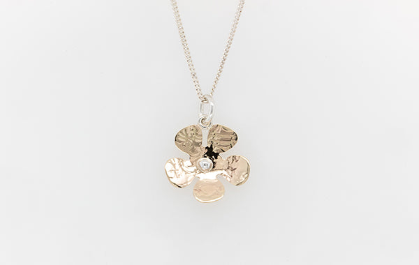 Geraldton Wax Embossed Large Flower Pendant