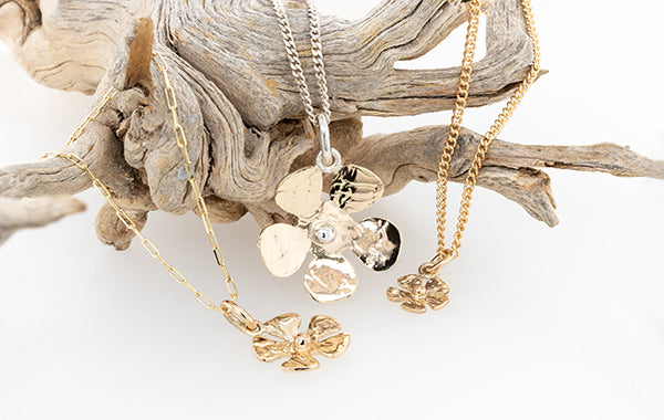 Geraldton Wax Embossed Large Flower Pendant