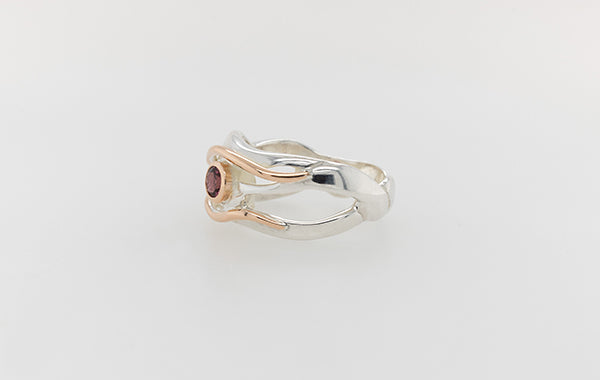 Tourmaline Ring in Silver & Rose Gold