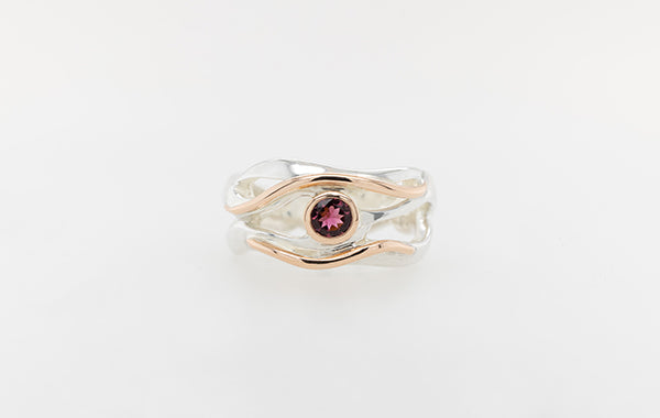 Tourmaline Ring in Silver & Rose Gold