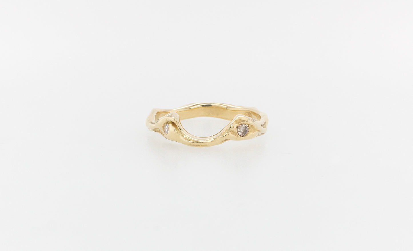 Wedding Ring Molten Diamond Fitted