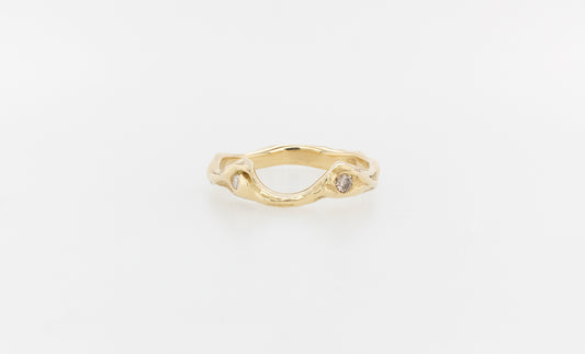 Wedding Ring Molten Diamond Fitted