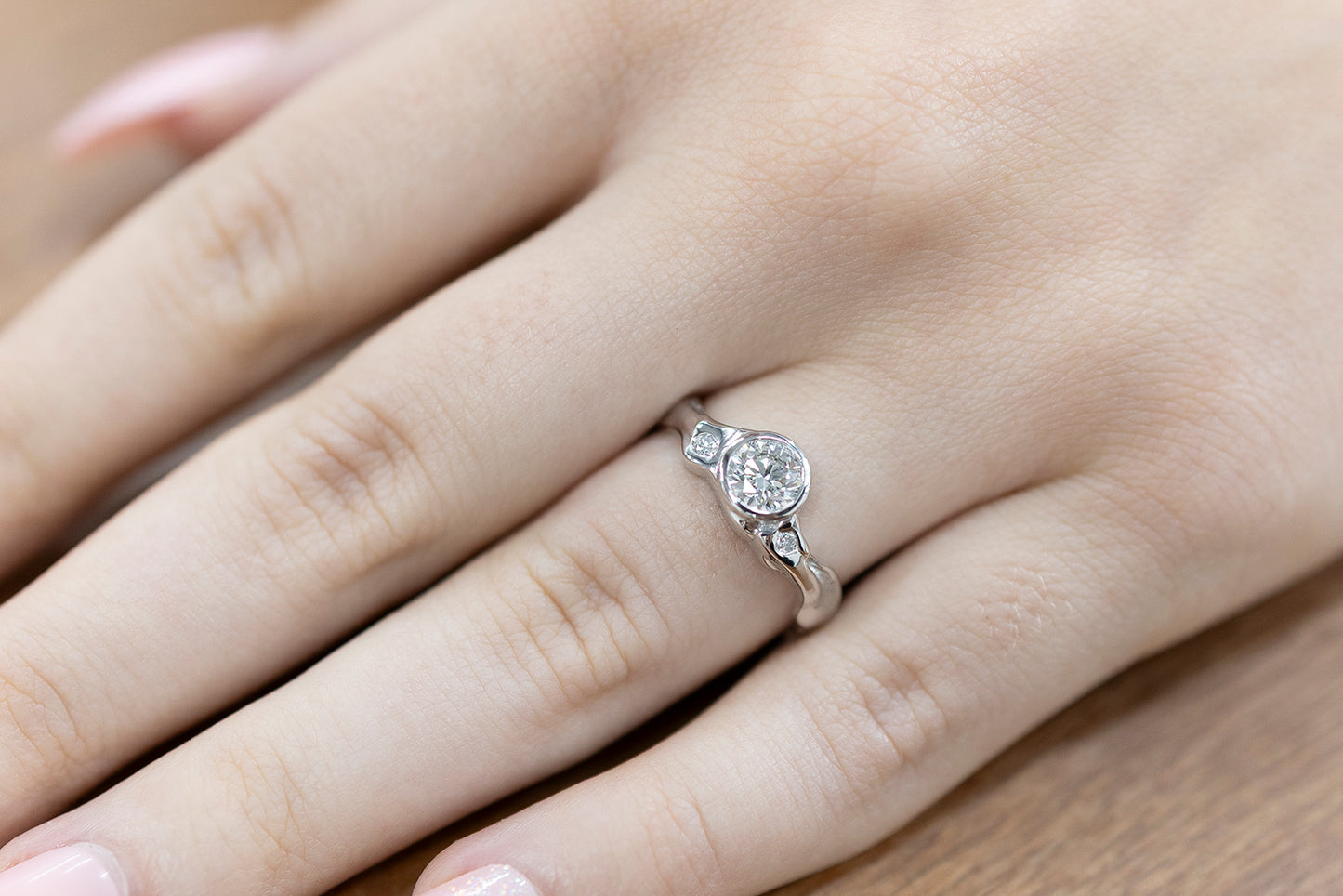 Engagement Molten Diamond Ring