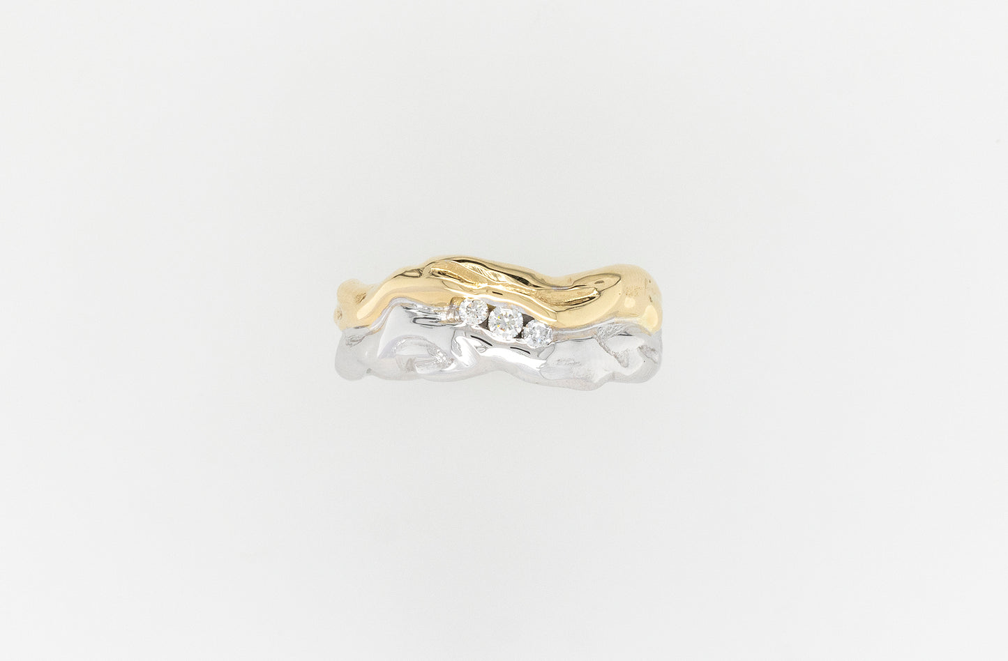 Wedding Ring Gent's Molten Diamonds