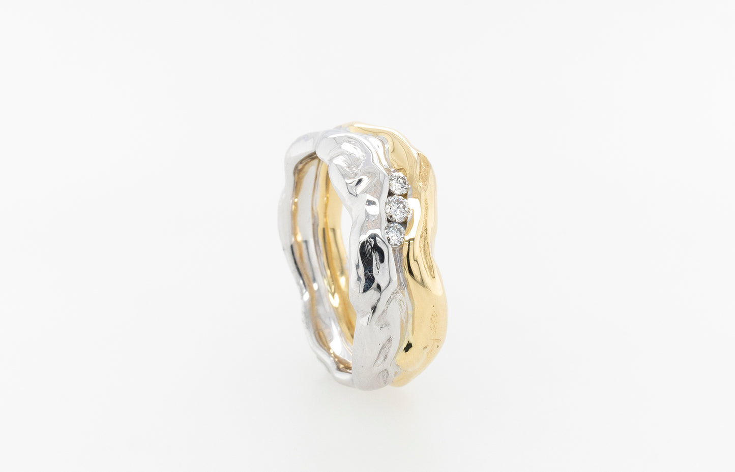 Wedding Ring Gent's Molten Diamonds