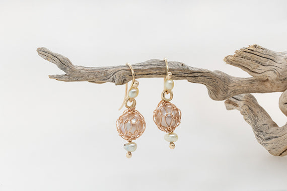 French Knitted Abrolhos Pearl Island RG Earrings